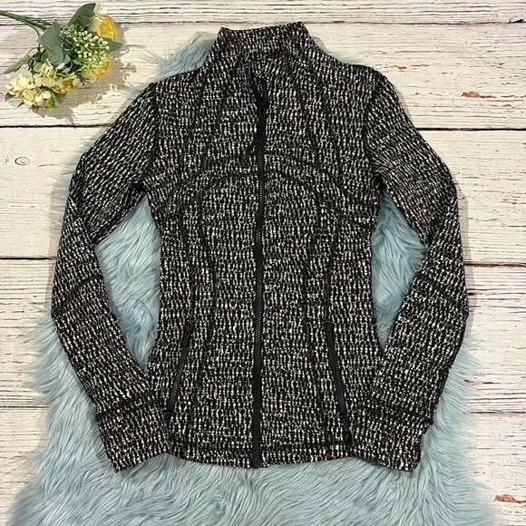 LULULEMON DEFINE JACKET LUON SUITED JACQUARD BLACK WHITE - Picture 1 of 10